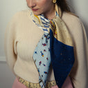 Silk Scarf - There Were Fish Swimming in the Eyes (90 x 90 cm)